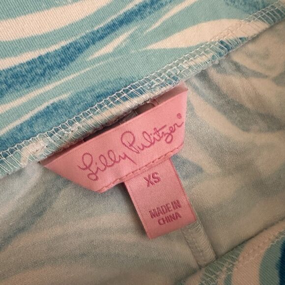 Lilly Pulitzer Nola Maxi Skirt Sea Ruffles Blue Stretch Womens XS Beach Vacation - Picture 3 of 4